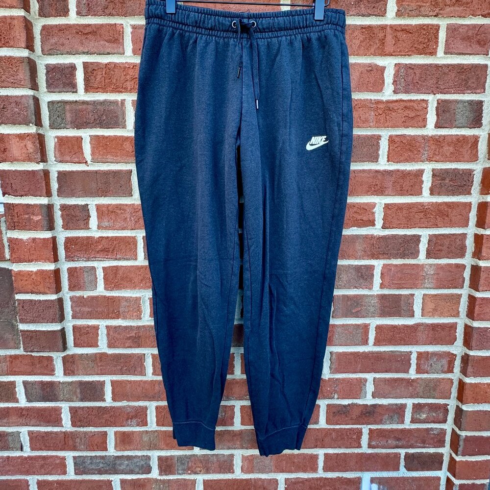 Nike NSW Varsity Tight Fleece Joggers Black Pockets Womens Medium